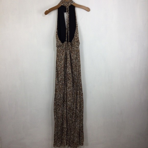 Free People Animal Instinct Cheetah Print Halter Maxi Dress Brown Size 4 - Picture 5 of 13